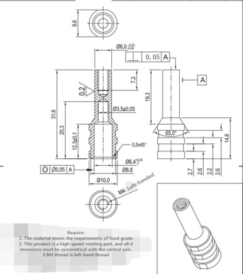 El CNC de la electroforesis tornea las piezas que trabajan a máquina, fastenal 6x31.6m m de la nuez del remache del maleficio