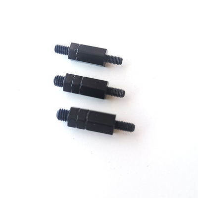 #4-40 Soporte hexadecimal con rosca de doble extremo para conexión de chasis Forjado en frío M3 10mm Electroforesis Hexadecimal negro