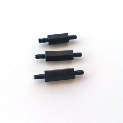 #4-40 Soporte hexadecimal con rosca de doble extremo para conexión de chasis Forjado en frío M3 10mm Electroforesis Hexadecimal negro