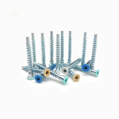 Rosca de rodillo autorroscante para gabinete de cocina Hexagonal con tornillo de madera avellanado de reparación recta