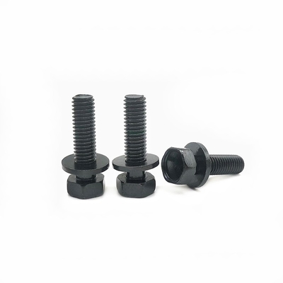Cerrojo hexagonal de carbono de alta resistencia con almohadilla plana y tornillo combinado hexagonal de acero