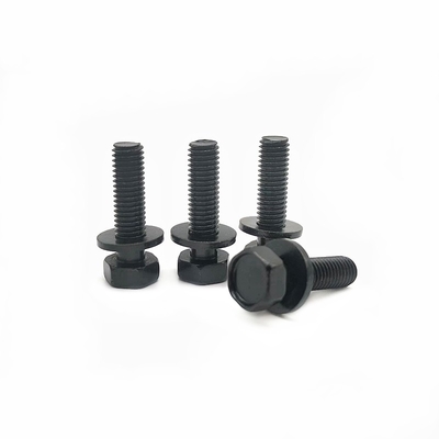 Cerrojo hexagonal de carbono de alta resistencia con almohadilla plana y tornillo combinado hexagonal de acero