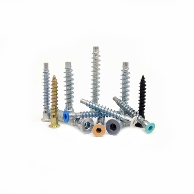 Tornos para gabinetes de madera contrafundidos con autoaplazamiento 2.9mm M6*50 M7*28 Tornos hexagonales con cabeza plana con autoaplazamiento