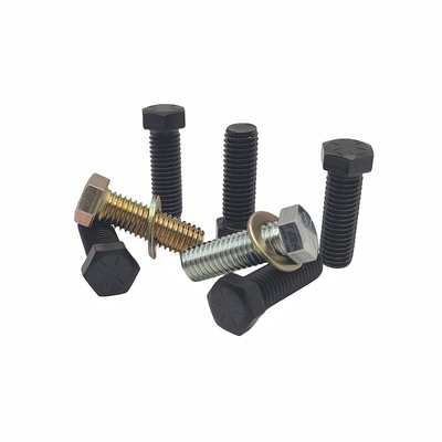 Fabrica mayorista de protección ambiental de color zinc hexágono perno electroforesis negro hexágono tornillo de dientes completos.