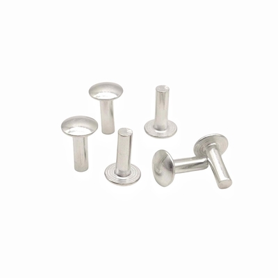Fabrica mayorista de piezas de forma no estándar con cabeza plana de cabeza plana sólida de remaches de cabeza semicircular de aluminio sólido.