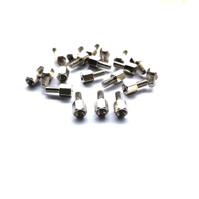 10.8mm Hex pulido #4-40 cabeza de acero tornillos de resistencia hexagonal de acero inoxidable tornillo de resistencia único