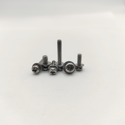 Tornillos de cabeza redonda Phillips con arandelas de seguridad, zincados M4-M12