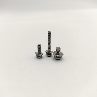 Tornillos de cabeza redonda A4-70 de acero inoxidable con arandelas de seguridad 316