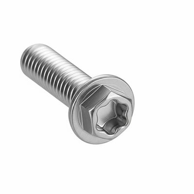 Tornillo de seguridad de acero inoxidable con cabeza hexagonal exterior personalizable, ideal para limpieza y fijación mecánica