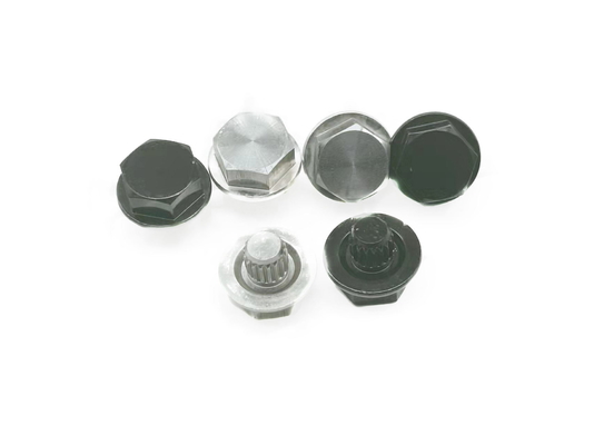 La rueda de SUS304 Chrome clava 3.25g el peso, rueda clava HEX12.5x13.2 negro