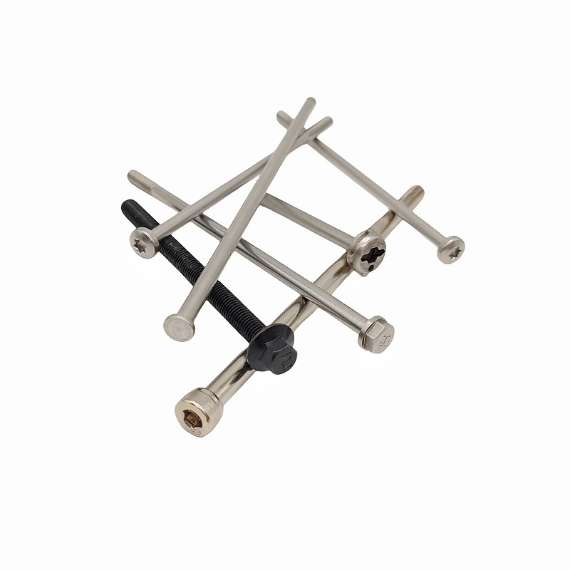 Procesamiento de etiquetas de corona tornillo largo hecho a medida para el motor, tornillo de cabeza de toma de hexágono largo para el servomotor