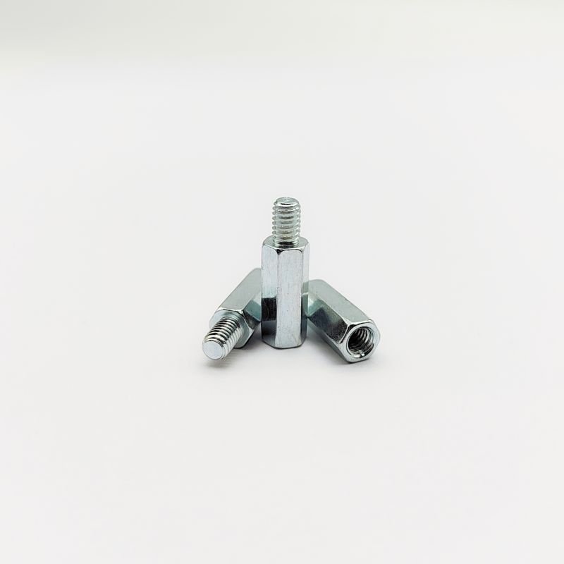 Tornillo separador hexagonal macho-hembra de alta resistencia - Grado industrial - Cincado azul - M4 a M10