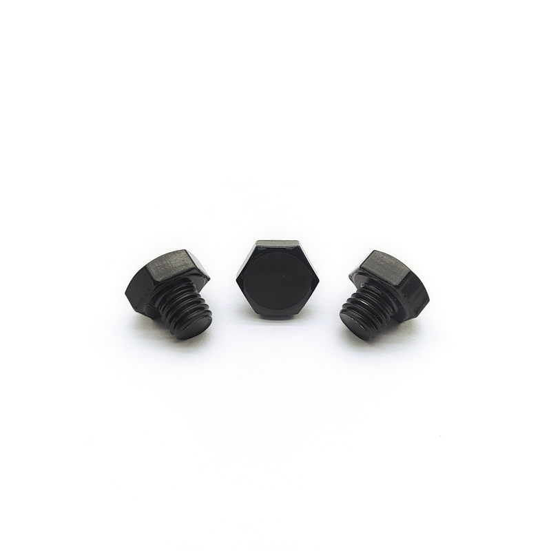 Tornillo hexagonal M8x1.25mm de acero inoxidable 12.3mm negro electrochapado