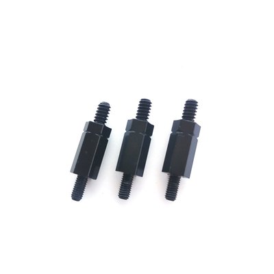 #4-40 Soporte hexadecimal con rosca de doble extremo para conexión de chasis Forjado en frío M3 10mm Electroforesis Hexadecimal negro
