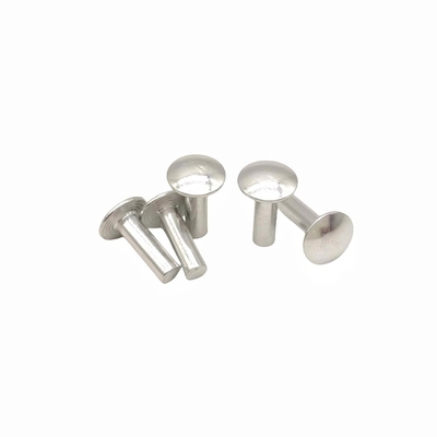 Fabrica mayorista de piezas de forma no estándar con cabeza plana de cabeza plana sólida de remaches de cabeza semicircular de aluminio sólido.