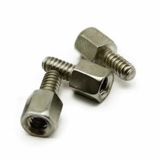 10.8mm Hex pulido #4-40 cabeza de acero tornillos de resistencia hexagonal de acero inoxidable tornillo de resistencia único